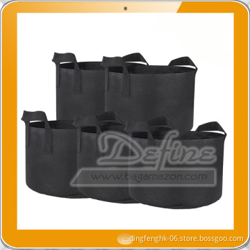 5 Pack 3 Gallons Black Felt Breathable Grow Bag with Handles
